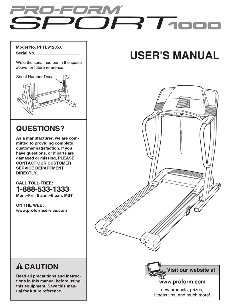 Pro-Form SPORT PFTL91205.0 User manual