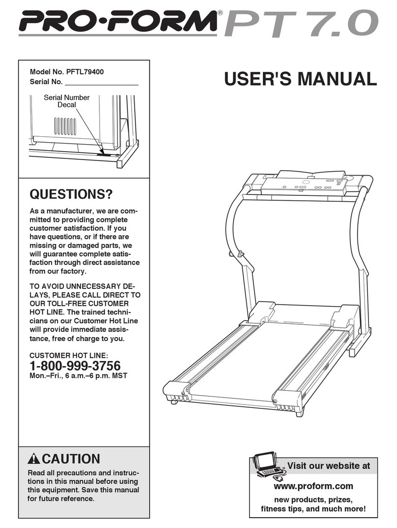 Pro-Form PT 7.0 PFTL79400 User manual