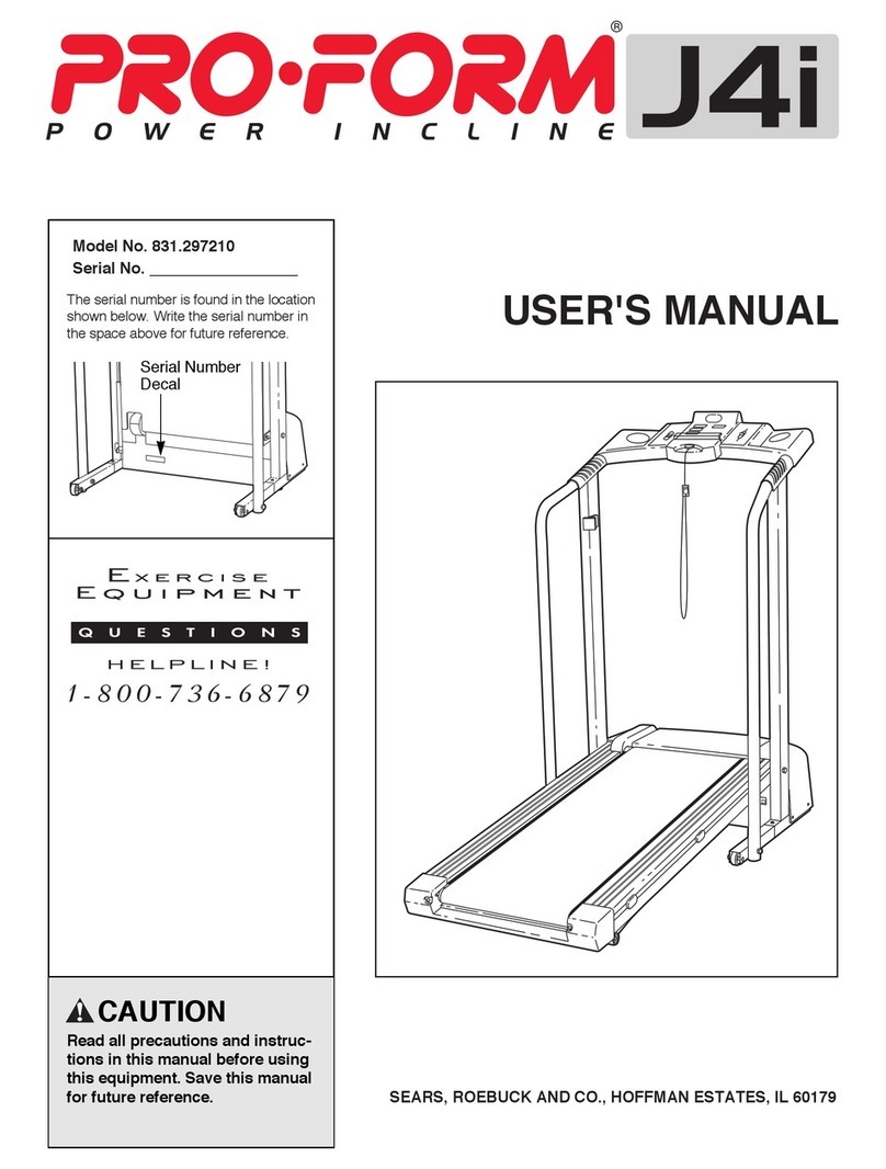 Pro-Form Power Incline 831.29721 User manual