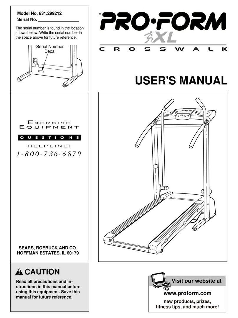 Pro-Form XL Crosswalk 831.299212 User manual