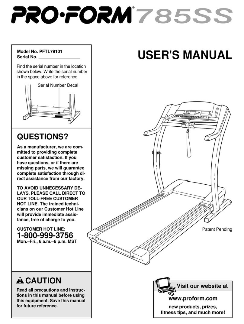 Pro-Form TREADMILL PFTL79101 User manual