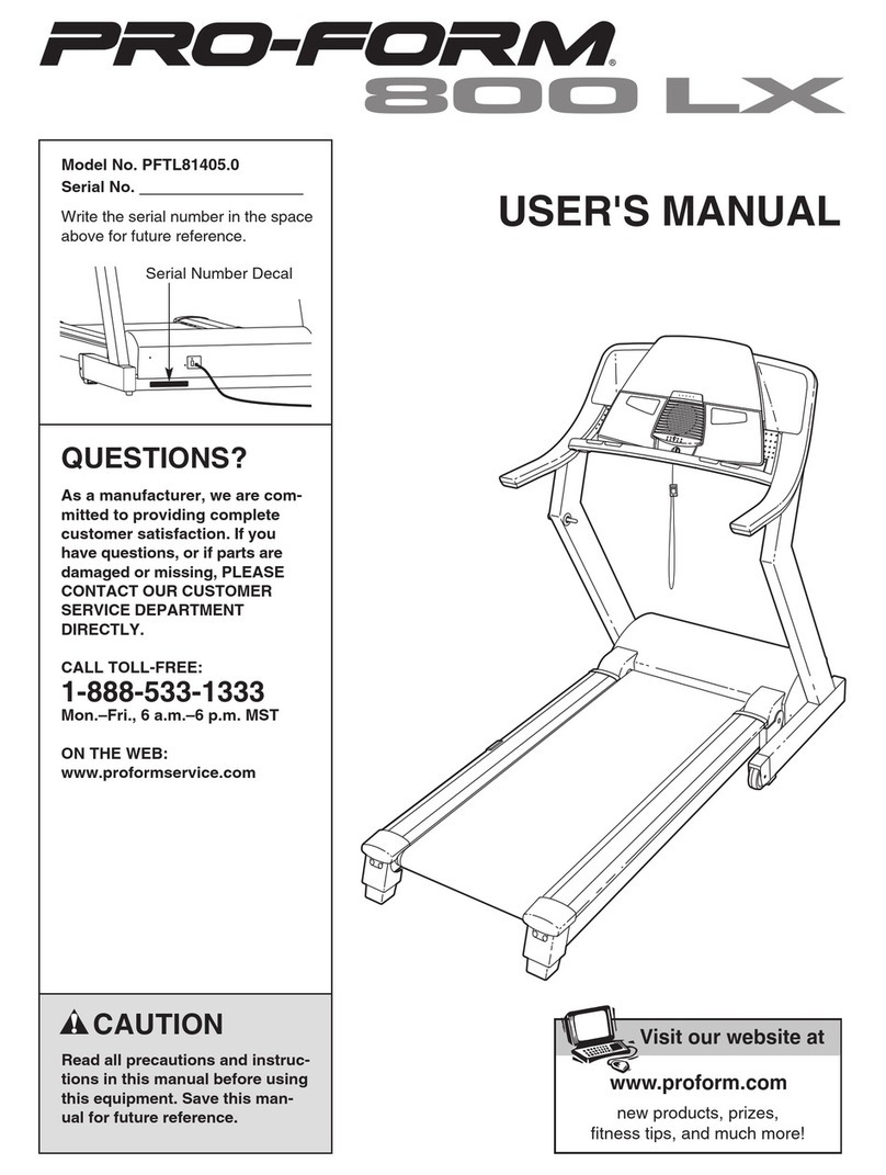 Pro-Form TREADMILL PFTL81405.0 User manual Pro-Form TREADMILL PFTL81405.0 User manual