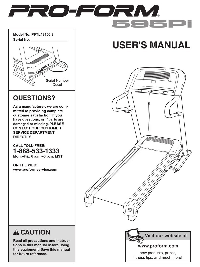 Pro-Form 595 Pi Treadmill User manual