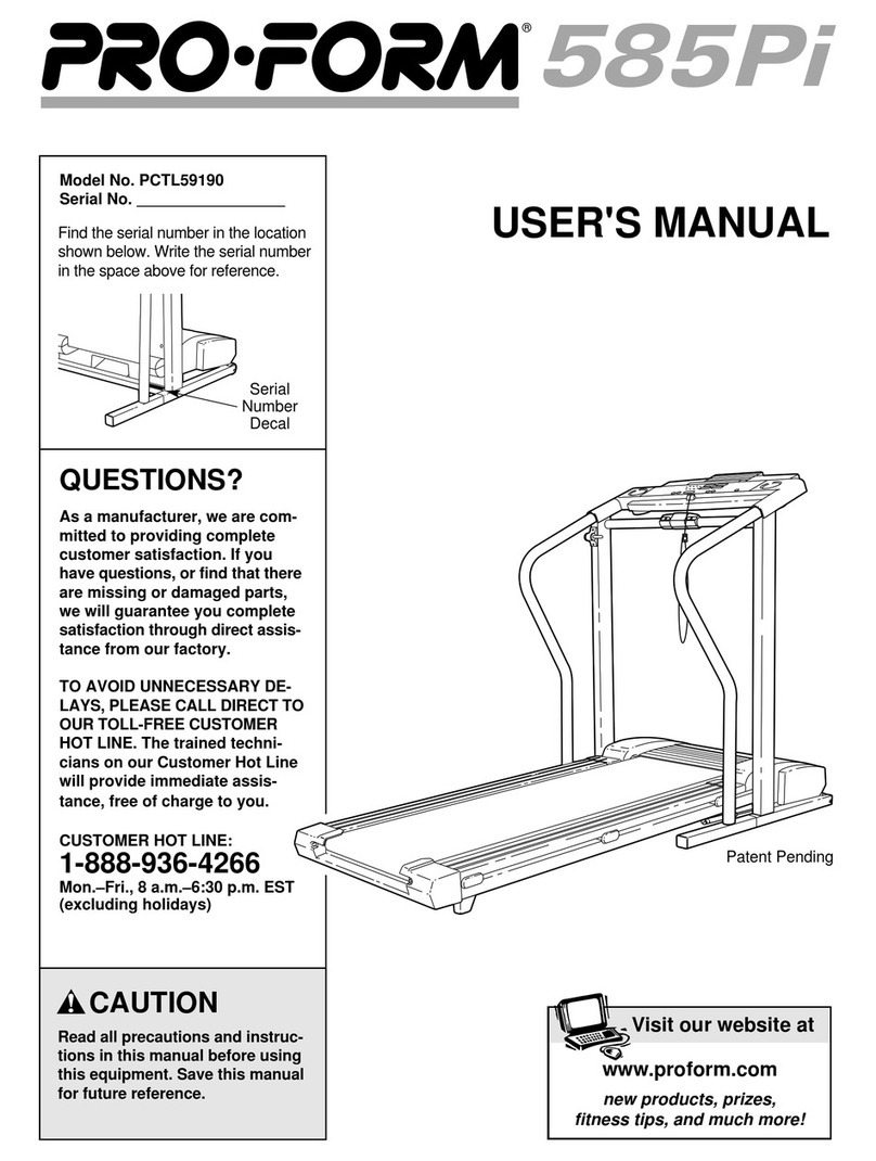 Pro-Form 585 PI User manual