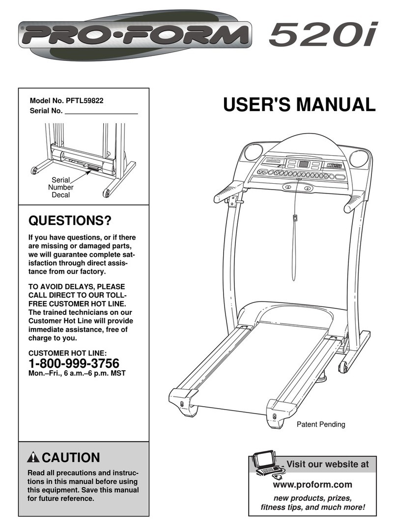 Pro-Form 520i PFTL59822 User manual Pro-Form 520i PFTL59822 User manual