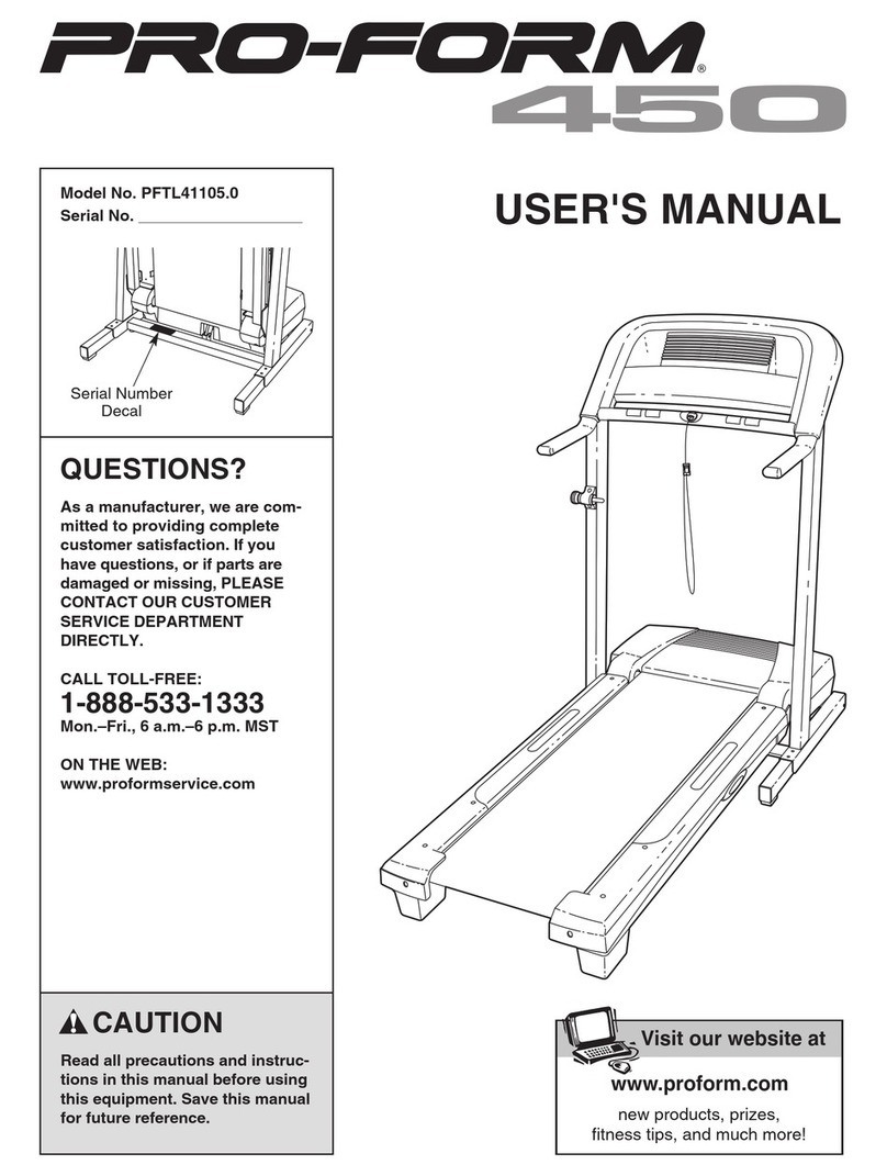 Pro-Form 450 PFTL41105.0 User manual