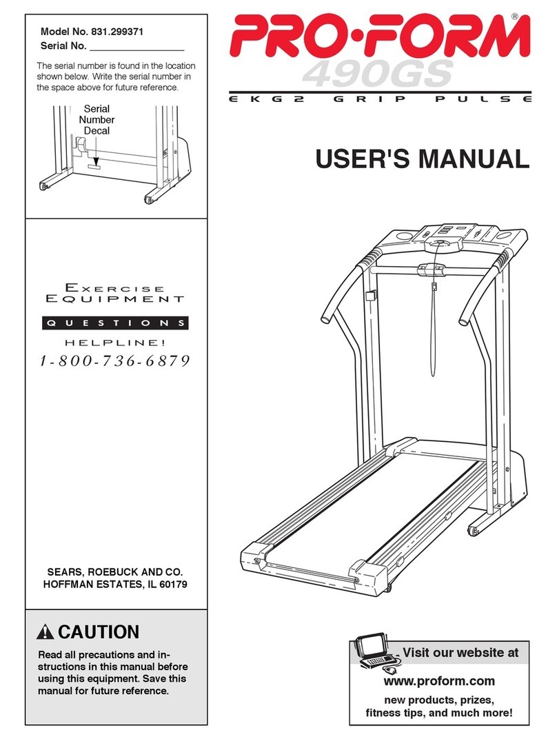 Pro-Form 490GS 831.299371 User manual
