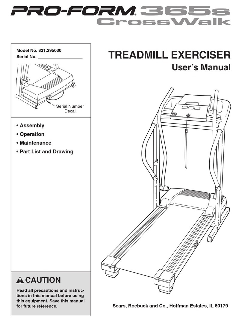Pro-Form 365s CrossWalk 831.295030 User manual