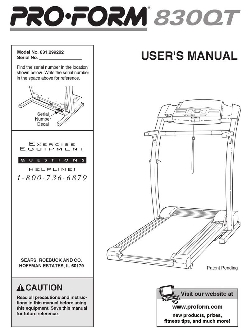 Pro-Form 830QT user manual