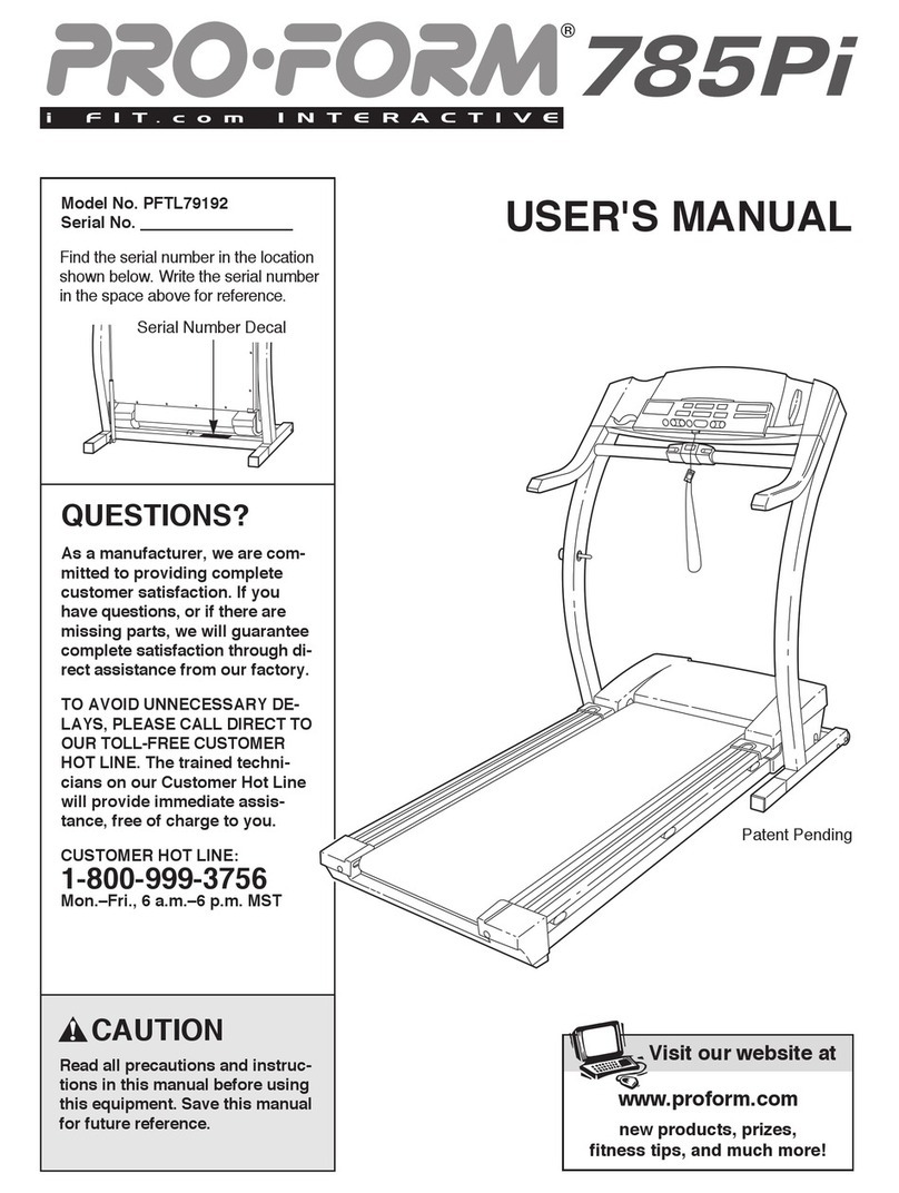 Pro-Form 785Pi User manual