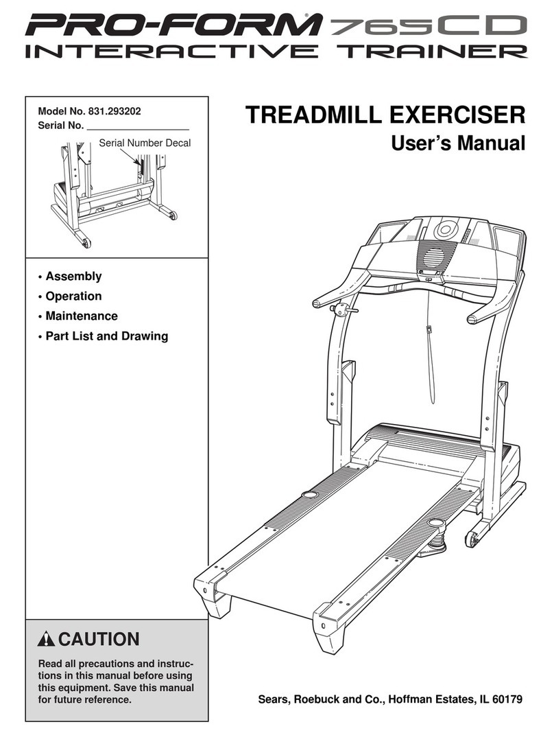 Pro-Form 765CD 831.293202 User manual
