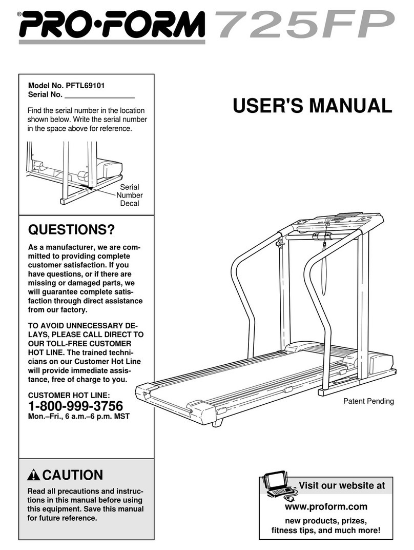 Pro-Form 725FP PFTL69101 User manual