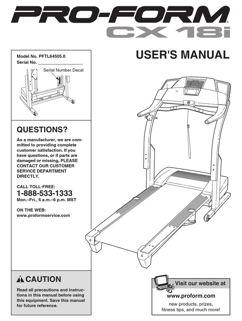 Pro-Form CX 18i PFTL64505.0 User manual
