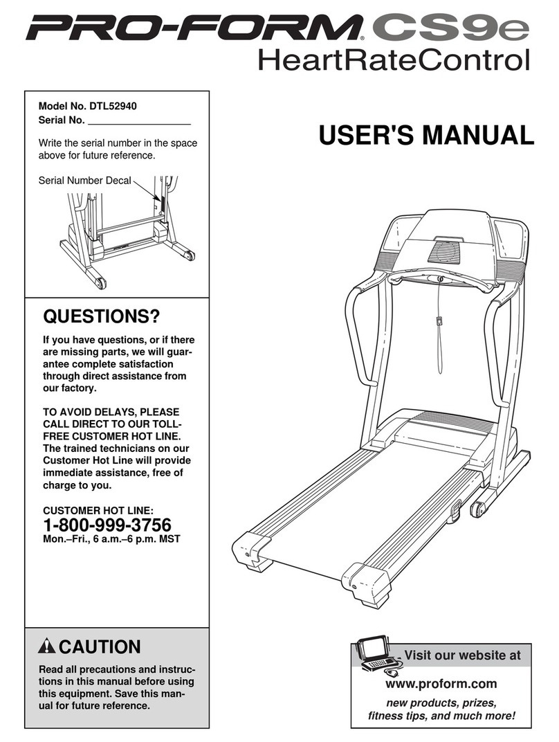 Pro-Form CS9e HeartRate COntrol User manual Pro-Form CS9e HeartRate COntrol User manual