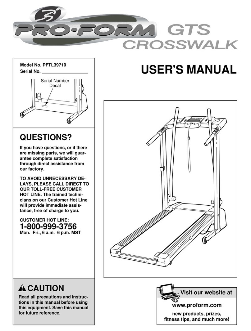 Pro-Form Crosswalk PFTL39710 User manual