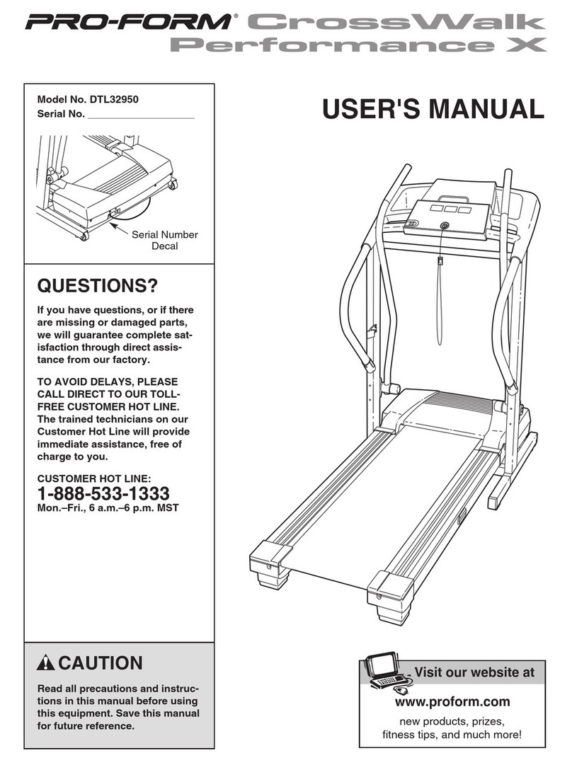 Pro-Form CrossWalk Performance X DTL32950 User manual