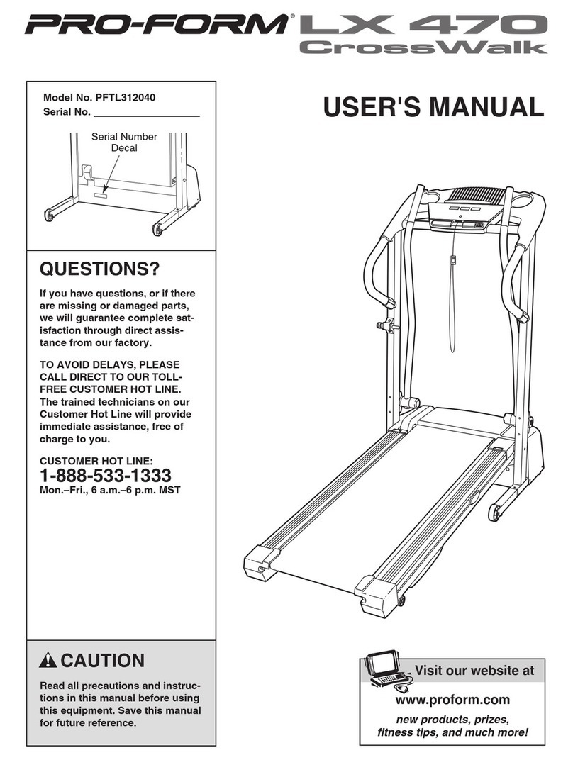 Pro-Form CrossWalk PFTL312040 User manual