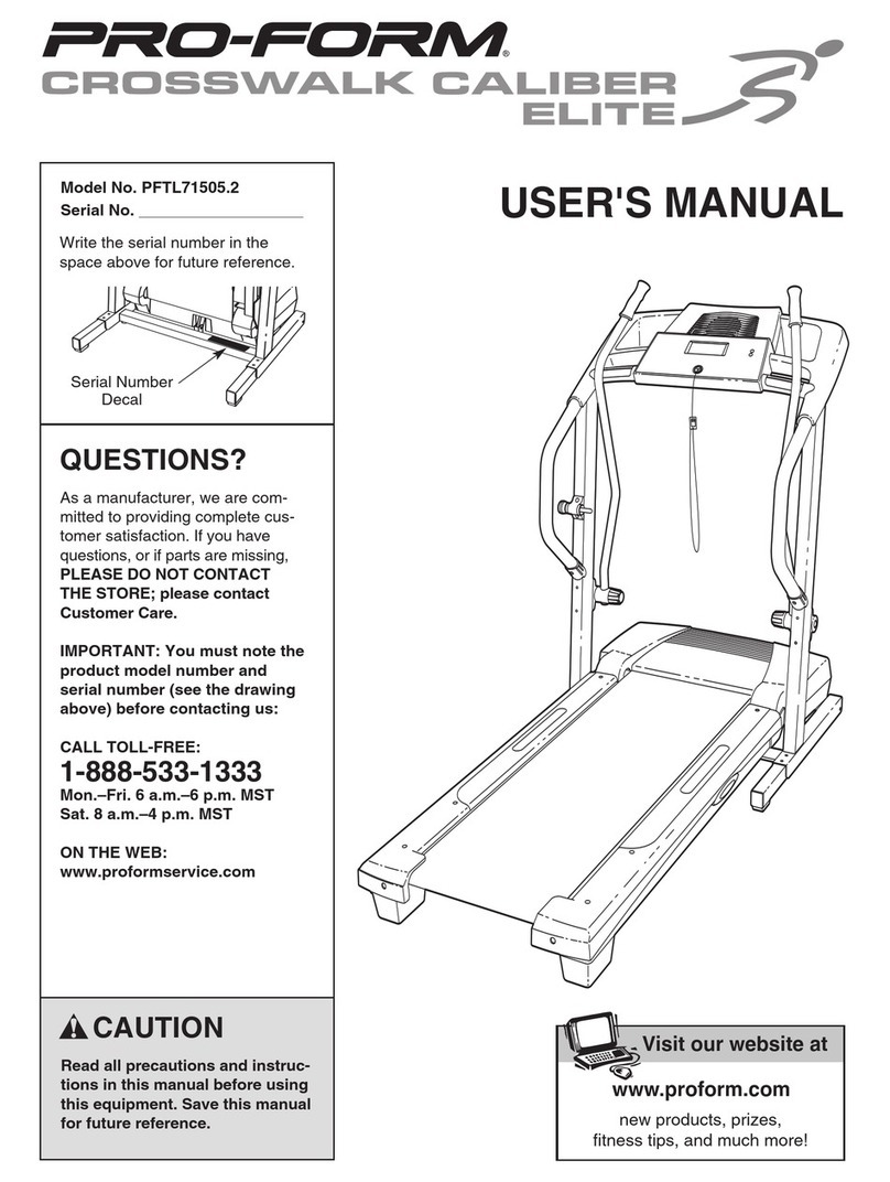 Pro-Form CROSSWALK CALIBER ELITE PFTL71505.2 User manual