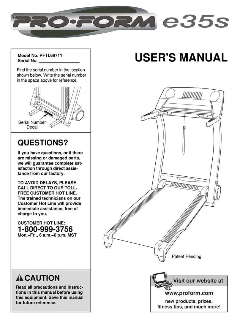 Pro-Form e35s PFTL69711 User manual