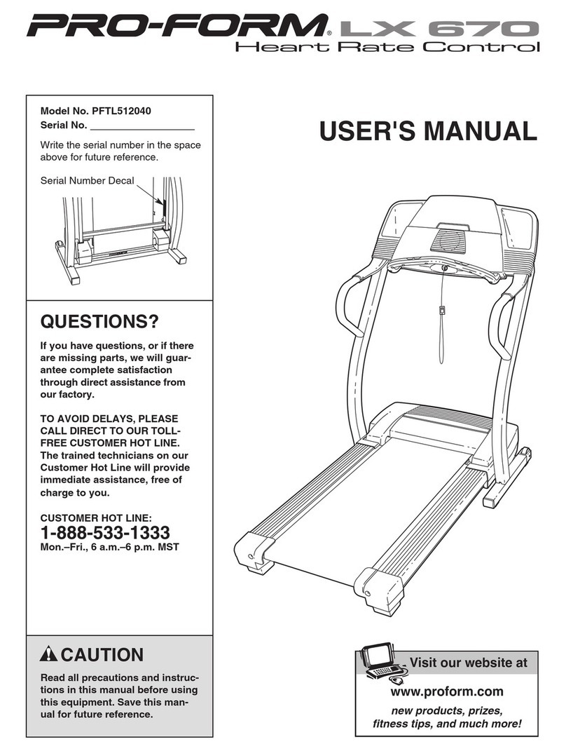 Pro-Form LX 670 PFTL512040 User manual