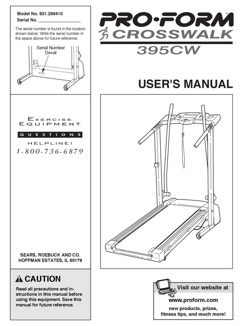 Pro-Form Crosswalk 395CW 831.299410 User manual