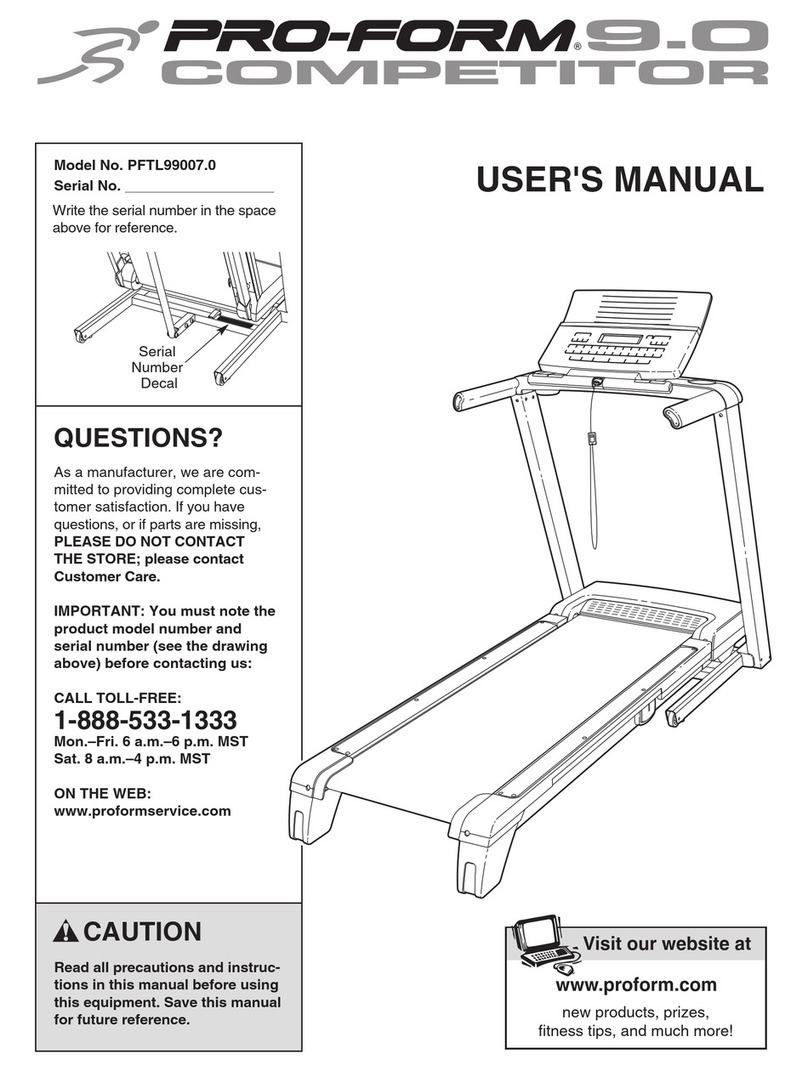 Pro-Form Competitor PFTL99007.0 User manual