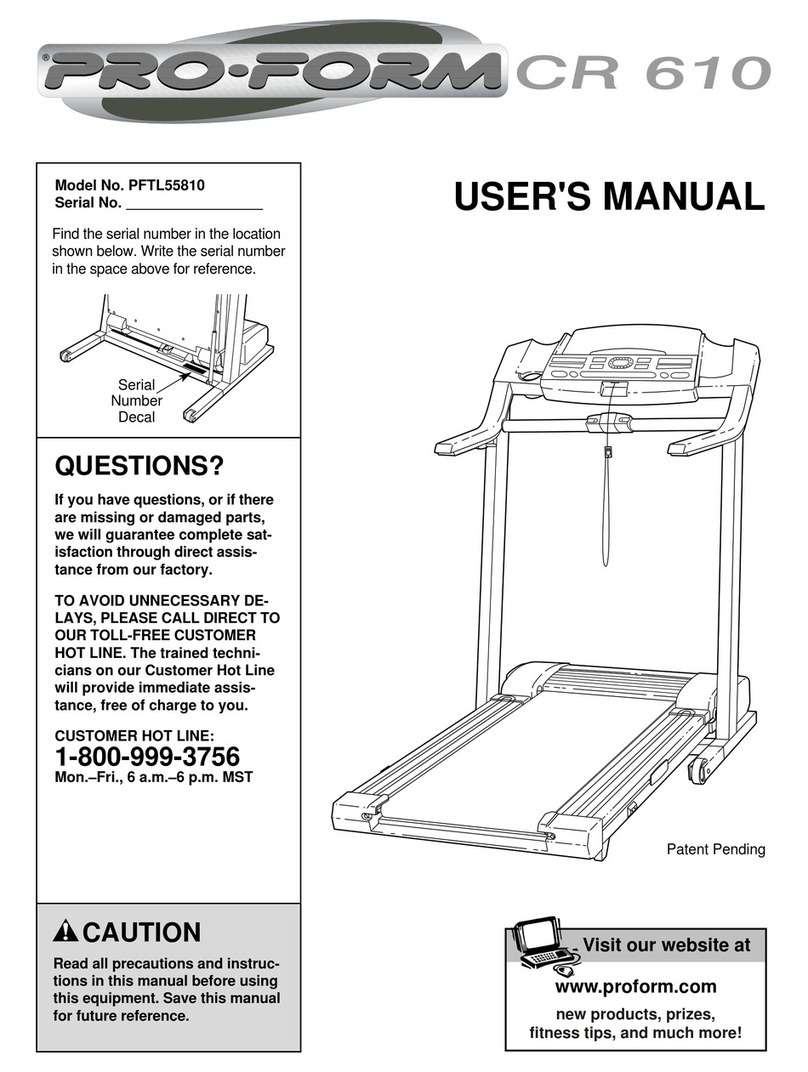 Pro-Form CR 610 PFTL55810 user manual