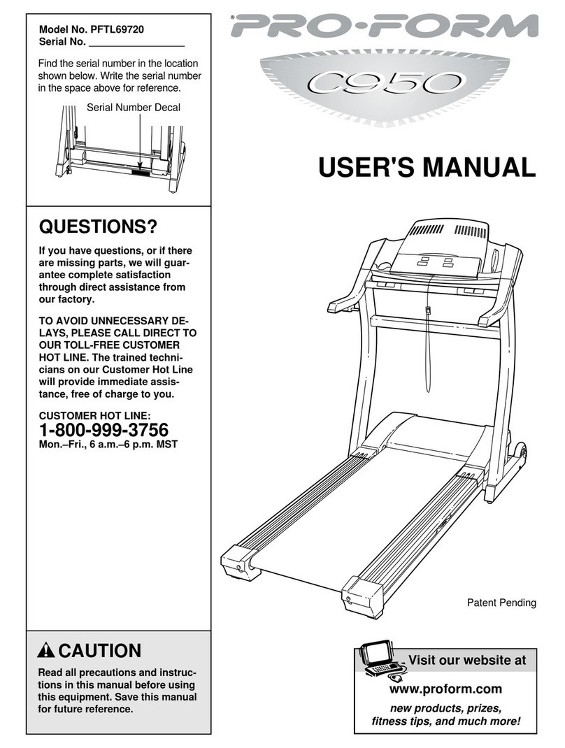 Pro-Form C950 PFTL69720 User manual
