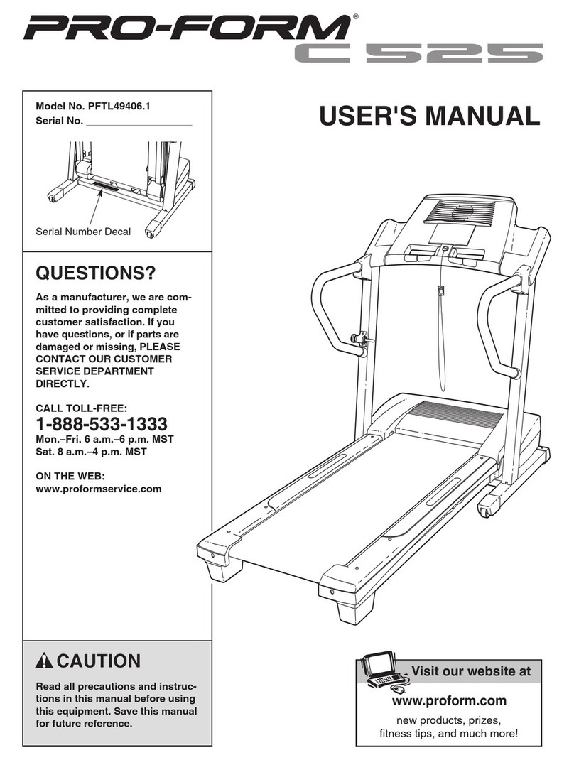 Pro-Form C 525 PFTL49406.1 User manual