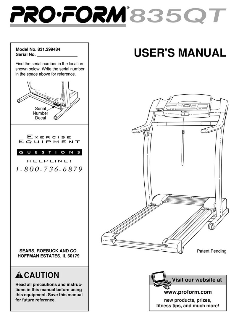 Pro-Form 835QT 831.299484 User manual