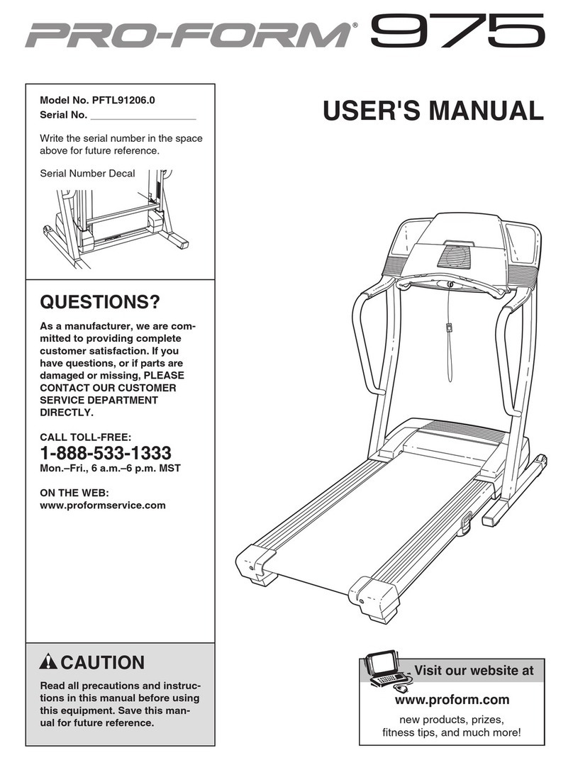 Pro-Form 975 PFTL91206.0 User manual