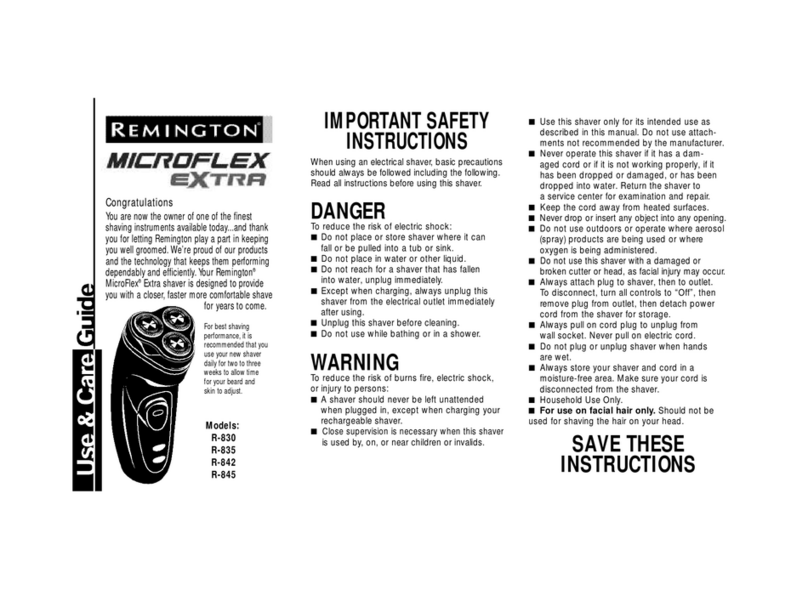 Remington Microflex Extra R-830 User manual