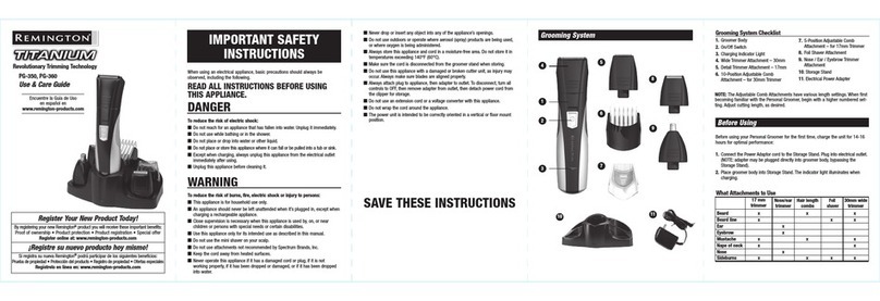 Remington Titanium PG-350 User manual