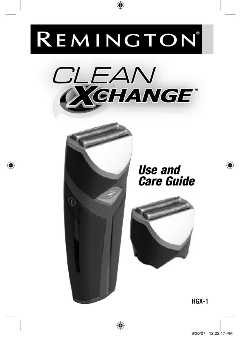 Remington Men's Shaver Use and care guide