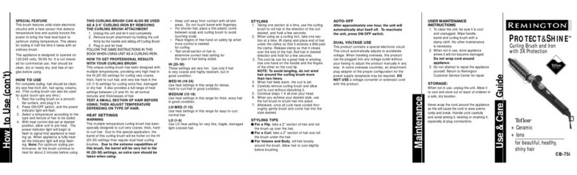Remington Protect & Shine CB-75i Use & care guide