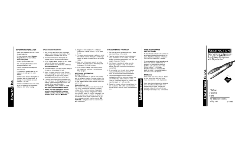 Remington Protect & Shine C-1100i Use & care guide