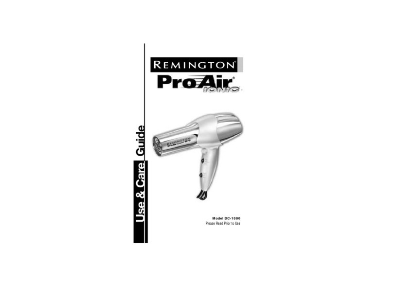 Remington ProAir DC-1880 Use & care guide