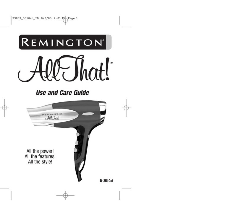 Remington All That D-3510at Use and care guide