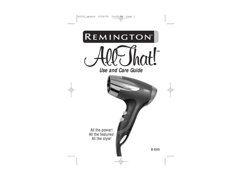 Remington All That D-3310 Use and care guide