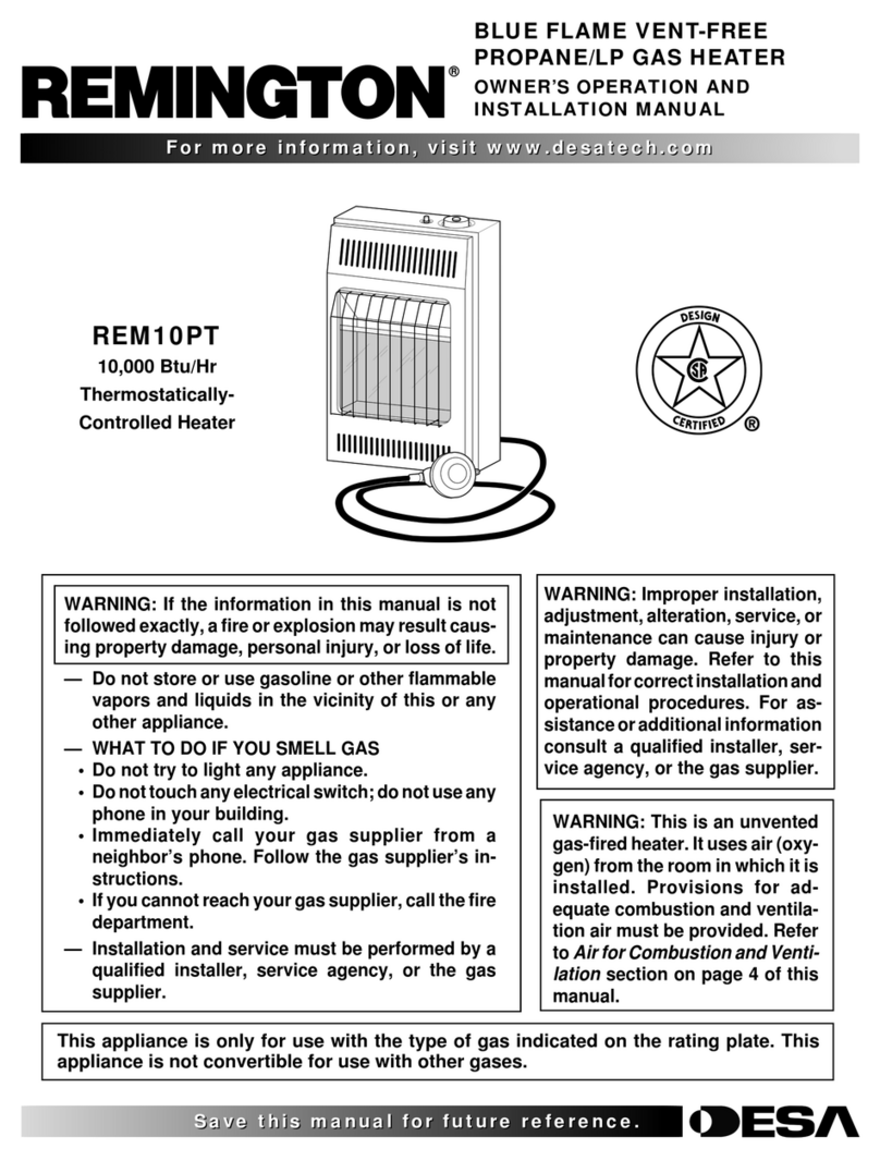 Remington REM10PT OWNER'S OPERATION AND INSTALLATION MANUAL