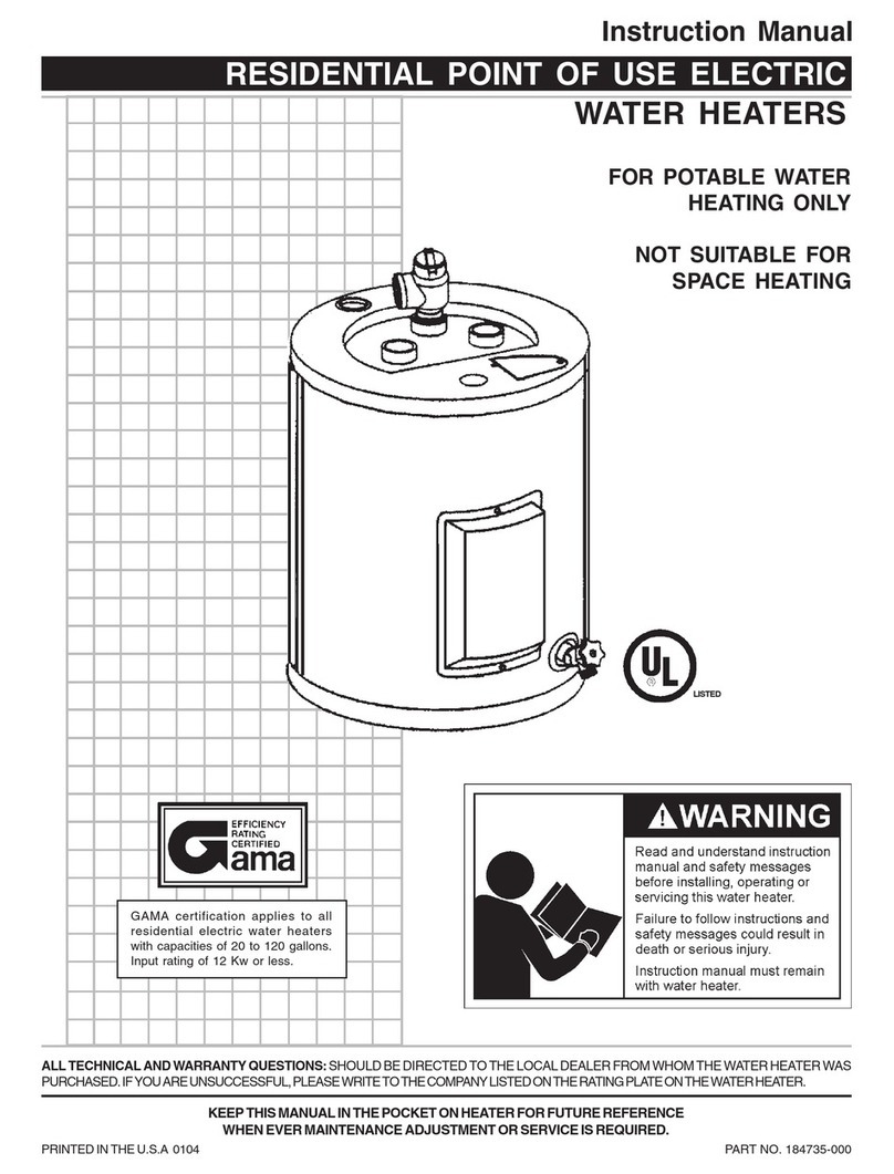 Reliance Water Heaters 184735-000 instruction manual Reliance Water Heaters 184735-000 instruction manual