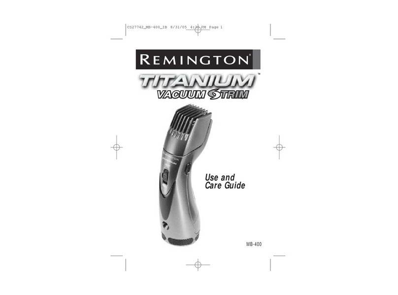 Remington Titanium VacuumTrim MB-400 User manual