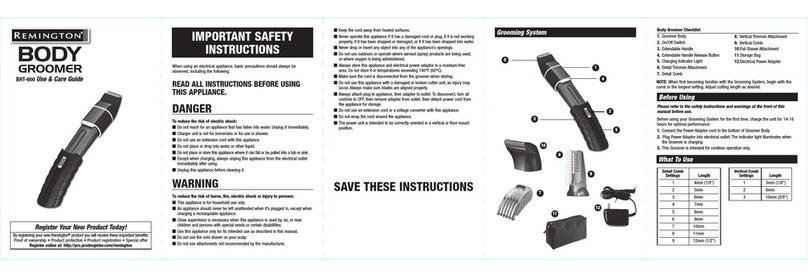 Remington BHT-600 Use & care guide