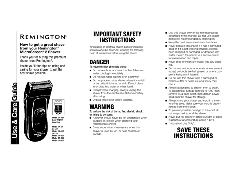 Remington MicroScreen DA-107 User manual