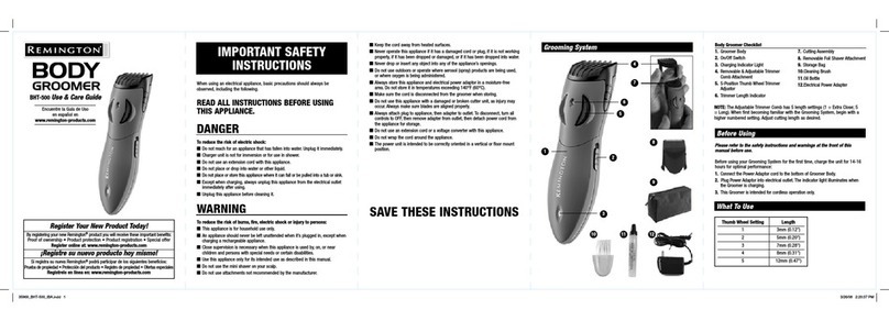 Remington BHT-500 User manual
