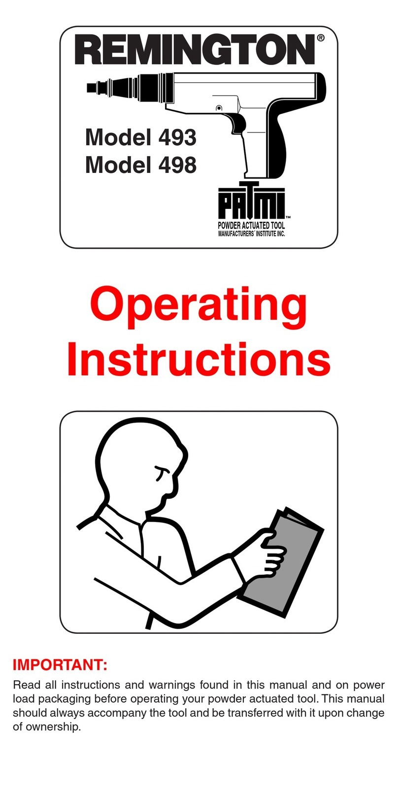 Remington 498 operating instructions