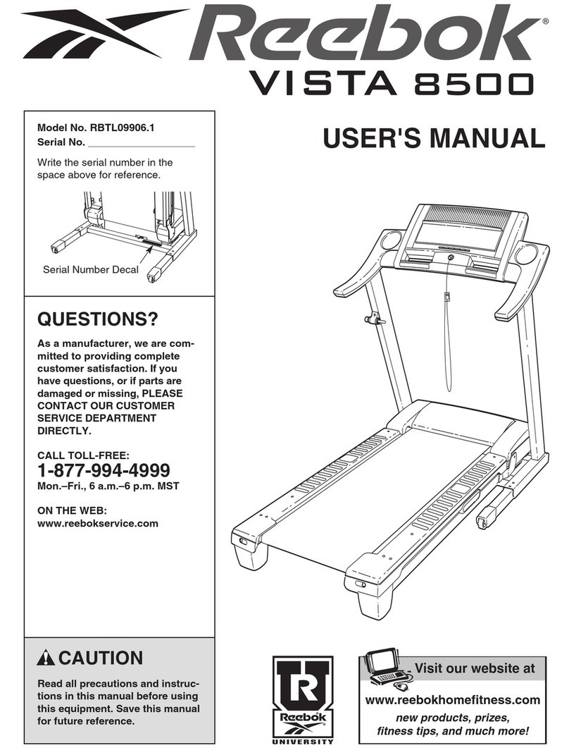 Reebok VISTA 8500 RBTL09906.1 User manual