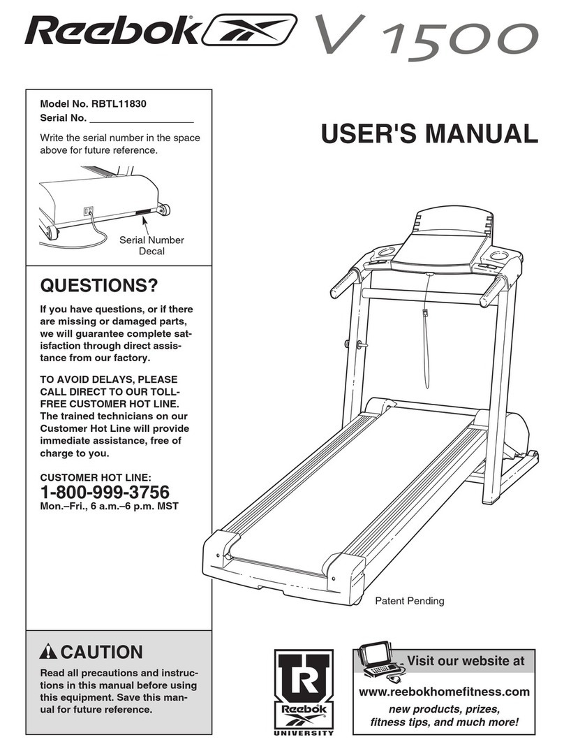 Reebok V1500 RBTL11830 user manual