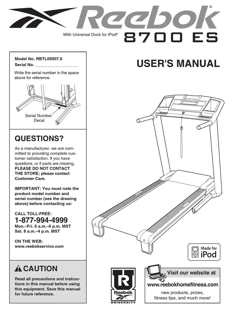 Reebok TREADMILL RBTL09507.0 User manual