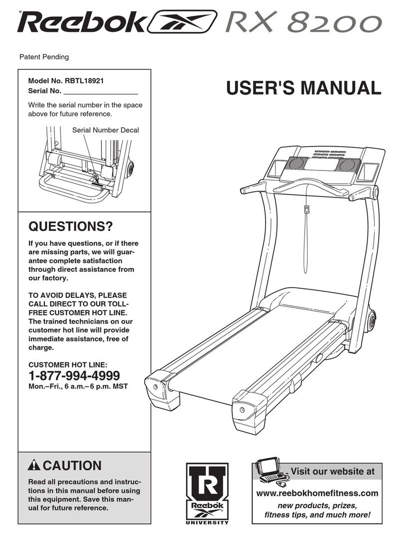 Reebok TREADMILL RBTL18921 user manual